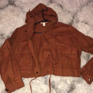 burnt orange crop jacket